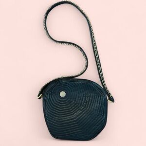 Elegant Navy Leather Crossbody Bag